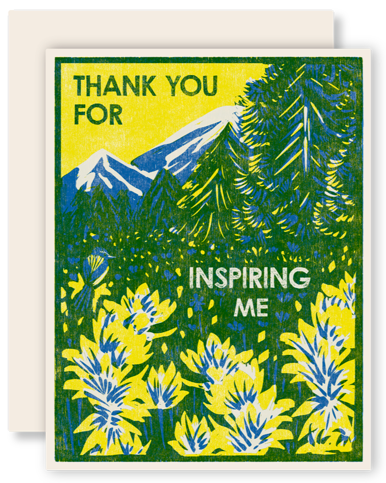 Thank You for Inspiring Me Letterpress Card